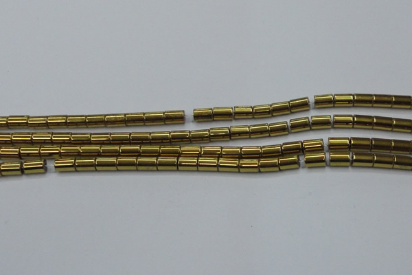 CHE768 15.5 inches 3*5mm tube plated hematite beads wholesale