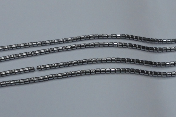 CHE774 15.5 inches 2*2mm drum plated hematite beads wholesale