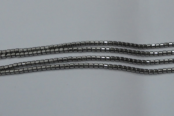 CHE775 15.5 inches 2*2mm drum plated hematite beads wholesale