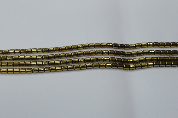 CHE787 15.5 inches 4*4.5mm drum plated hematite beads wholesale