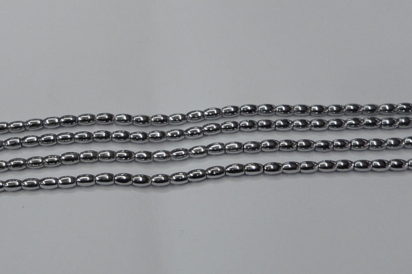 CHE793 15.5 inches 3*5mm rice plated hematite beads wholesale