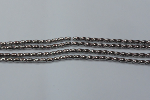 CHE794 15.5 inches 3*5mm rice plated hematite beads wholesale