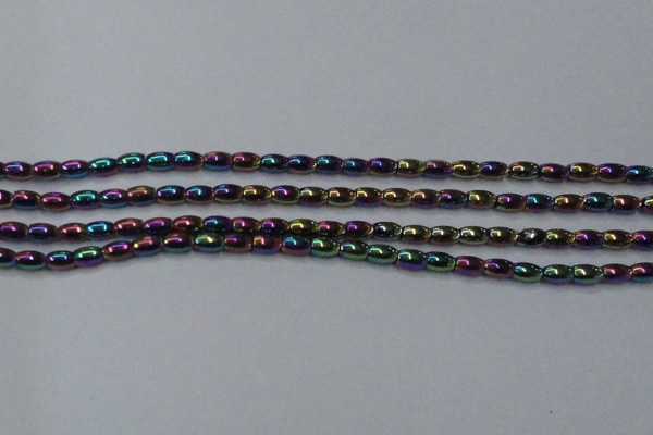 CHE796 15.5 inches 3*5mm rice plated hematite beads wholesale
