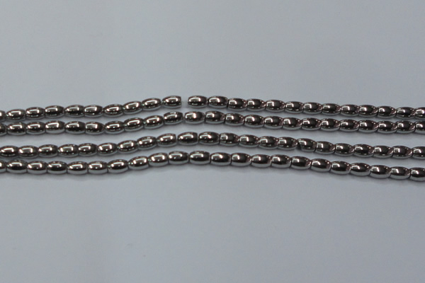 CHE802 15.5 inches 4*6mm rice plated hematite beads wholesale