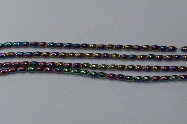 CHE804 15.5 inches 4*6mm rice plated hematite beads wholesale