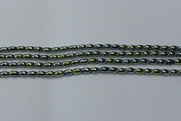 CHE806 15.5 inches 4*6mm rice plated hematite beads wholesale
