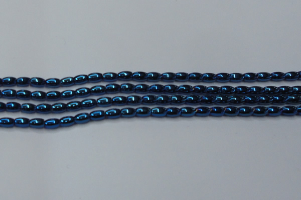 CHE807 15.5 inches 4*6mm rice plated hematite beads wholesale