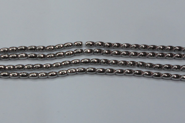 CHE810 15.5 inches 5*8mm rice plated hematite beads wholesale