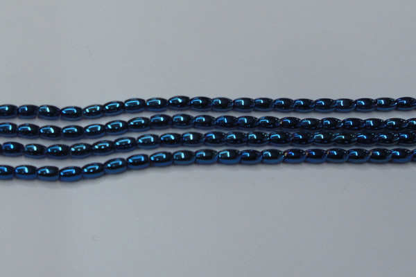 CHE815 15.5 inches 5*8mm rice plated hematite beads wholesale