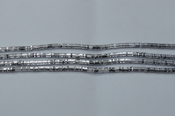CHE825 15.5 inches 1*2mm hexagon plated hematite beads wholesale