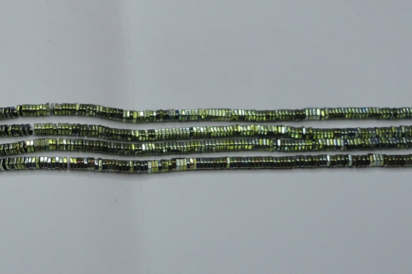 CHE828 15.5 inches 1*2mm hexagon plated hematite beads wholesale