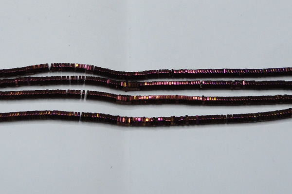 CHE829 15.5 inches 1*2mm hexagon plated hematite beads wholesale