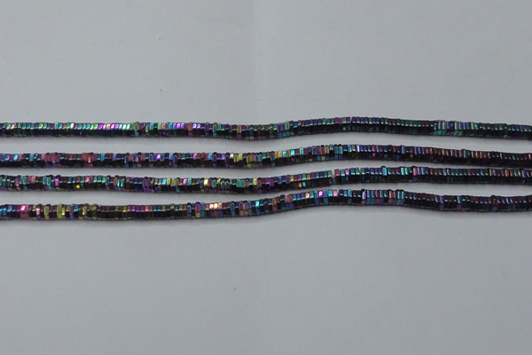 CHE830 15.5 inches 1*2mm hexagon plated hematite beads wholesale