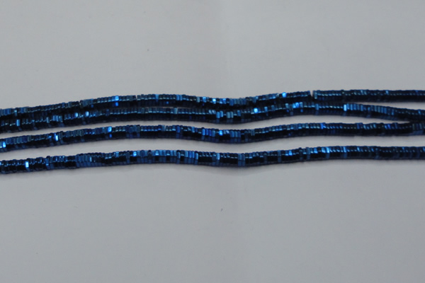 CHE831 15.5 inches 1*2mm hexagon plated hematite beads wholesale
