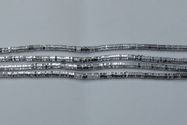 CHE833 15.5 inches 1*3mm hexagon plated hematite beads wholesale