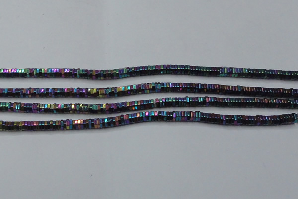CHE846 15.5 inches 1*4mm hexagon plated hematite beads wholesale
