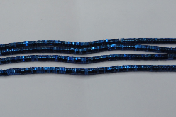 CHE847 15.5 inches 1*4mm hexagon plated hematite beads wholesale