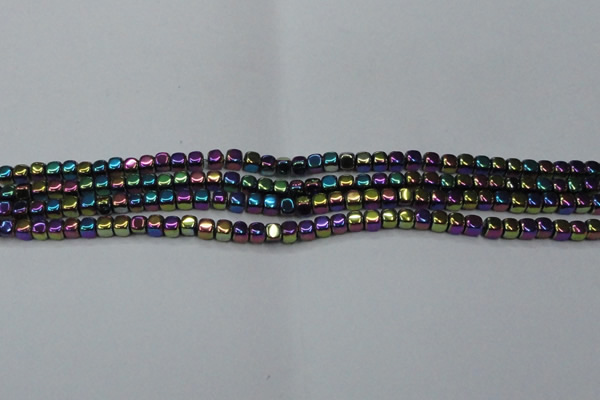 CHE860 15.5 inches 3*3mm dice platedhematite beads wholesale