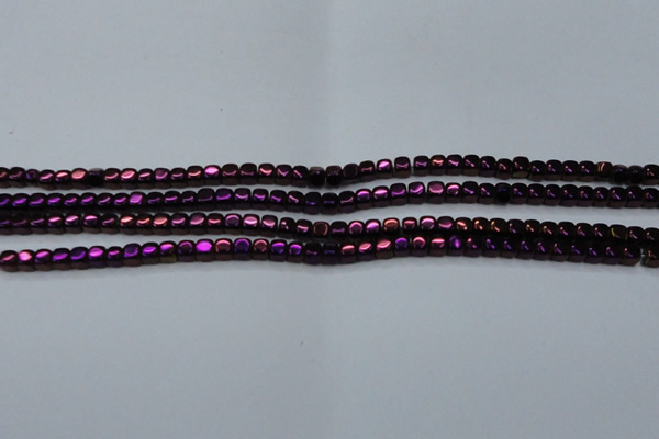 CHE861 15.5 inches 3*3mm dice platedhematite beads wholesale