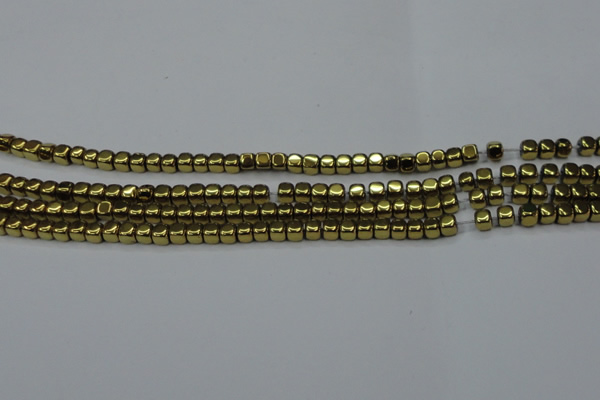 CHE864 15.5 inches 3*3mm dice platedhematite beads wholesale