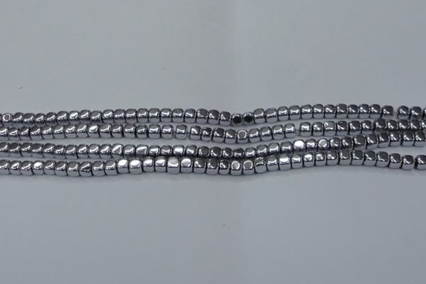 CHE866 15.5 inches 4*4mm dice platedhematite beads wholesale
