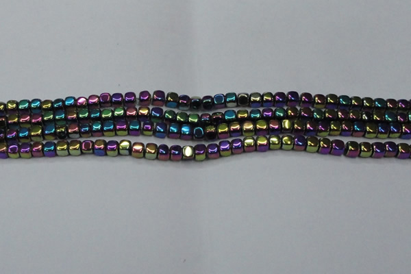 CHE871 15.5 inches 4*4mm dice platedhematite beads wholesale