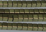 CHE879 15.5 inches 2*2mm cube plated hematite beads wholesale