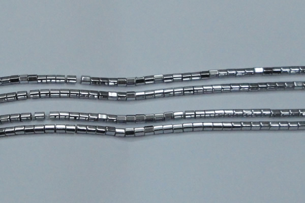 CHE886 15.5 inches 2*2mm faceted tube plated hematite beads wholesale
