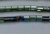 CHE890 15.5 inches 2*2mm faceted tube plated hematite beads wholesale