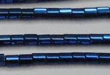 CHE902 15.5 inches 3*3mm faceted tube plated hematite beads wholesale
