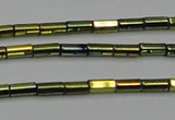 CHE909 15.5 inches 2*4mm faceted tube plated hematite beads wholesale