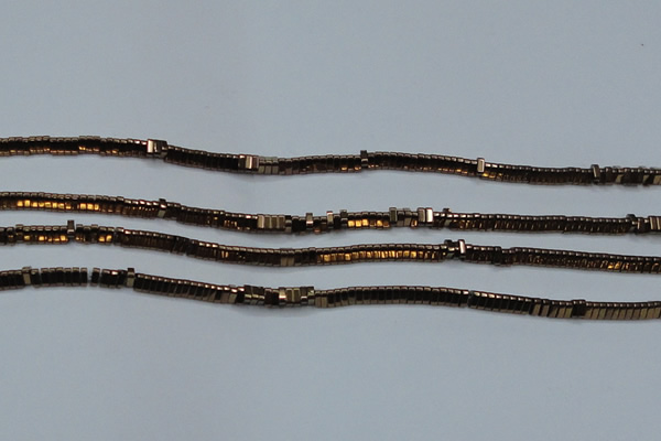 CHE919 15.5 inches 1*3mm triangle plated hematite beads wholesale