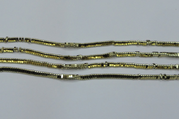 CHE920 15.5 inches 1*3mm triangle plated hematite beads wholesale