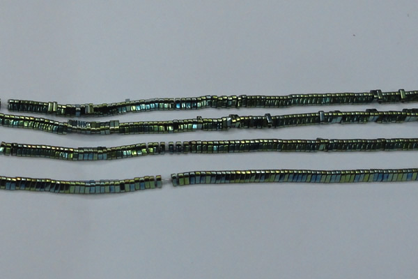 CHE923 15.5 inches 1*3mm triangle plated hematite beads wholesale