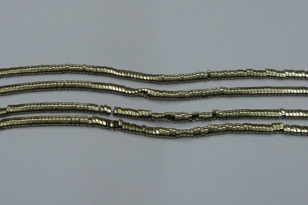 CHE930 15.5 inches 1*2*3mm oval plated hematite beads wholesale