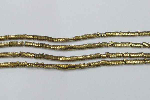 CHE931 15.5 inches 1*2*3mm oval plated hematite beads wholesale