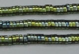CHE932 15.5 inches 1*2*3mm oval plated hematite beads wholesale