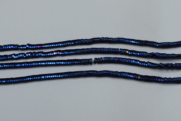 CHE934 15.5 inches 1*2*3mm oval plated hematite beads wholesale
