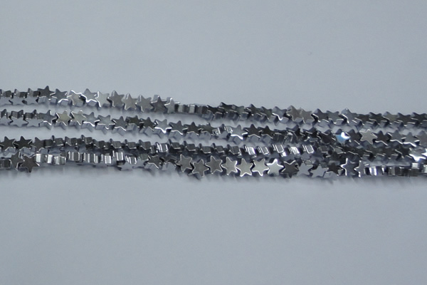 CHE936 15.5 inches 4mm star plated hematite beads wholesale
