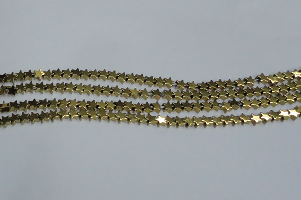 CHE938 15.5 inches 4mm star plated hematite beads wholesale
