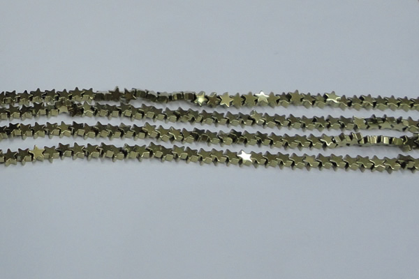 CHE946 15.5 inches 6mm star plated hematite beads wholesale
