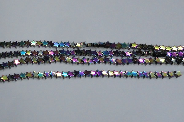 CHE949 15.5 inches 6mm star plated hematite beads wholesale