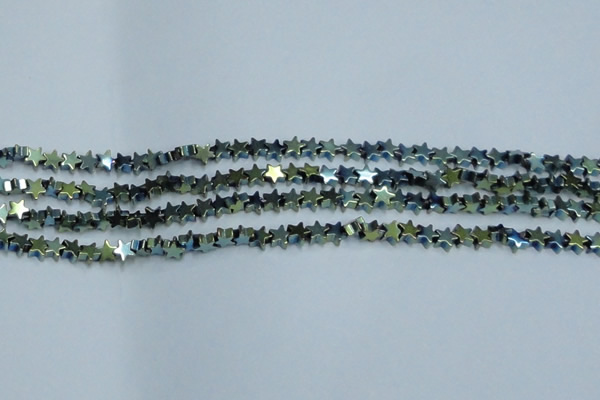 CHE950 15.5 inches 6mm star plated hematite beads wholesale