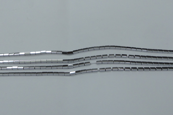 CHE954 15.5 inches 2*4mm cuboid plated hematite beads wholesale