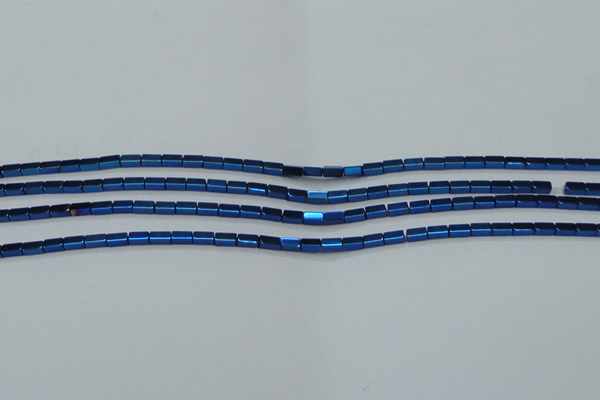 CHE959 15.5 inches 2*4mm cuboid plated hematite beads wholesale