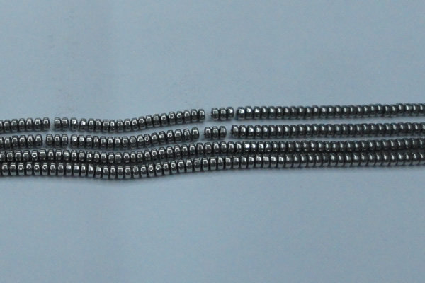 CHE962 15.5 inches 1.5*3mm rondelle plated hematite beads wholesale