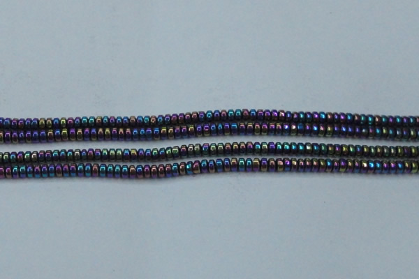 CHE963 15.5 inches 1.5*3mm rondelle plated hematite beads wholesale
