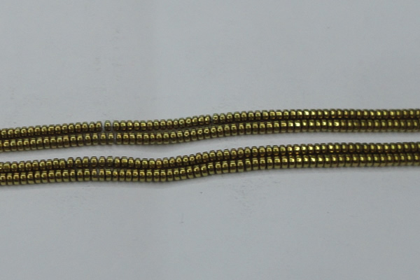 CHE964 15.5 inches 1.5*3mm rondelle plated hematite beads wholesale