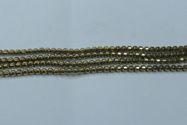 CHE973 15.5 inches 4*4mm plated hematite beads wholesale