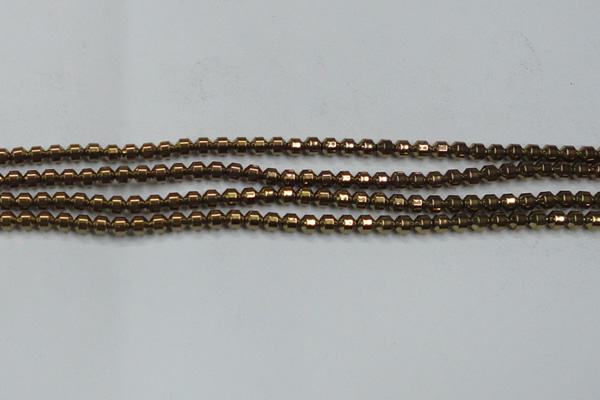 CHE975 15.5 inches 4*4mm plated hematite beads wholesale